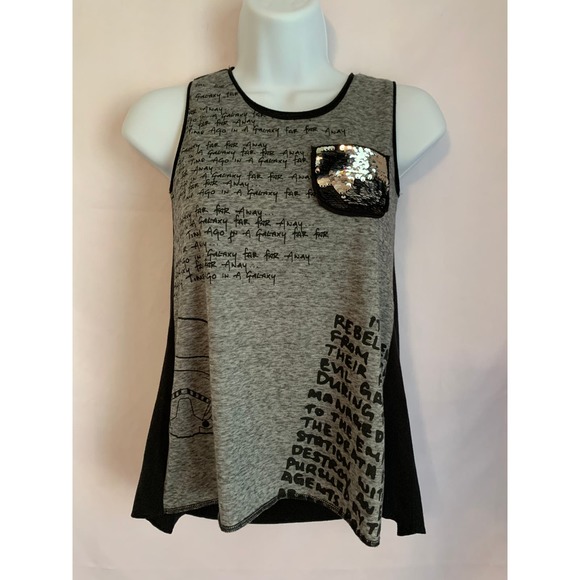 Star Wars Embellished Pocket Girls Large 10-12 Black/Gray - Picture 1 of 8